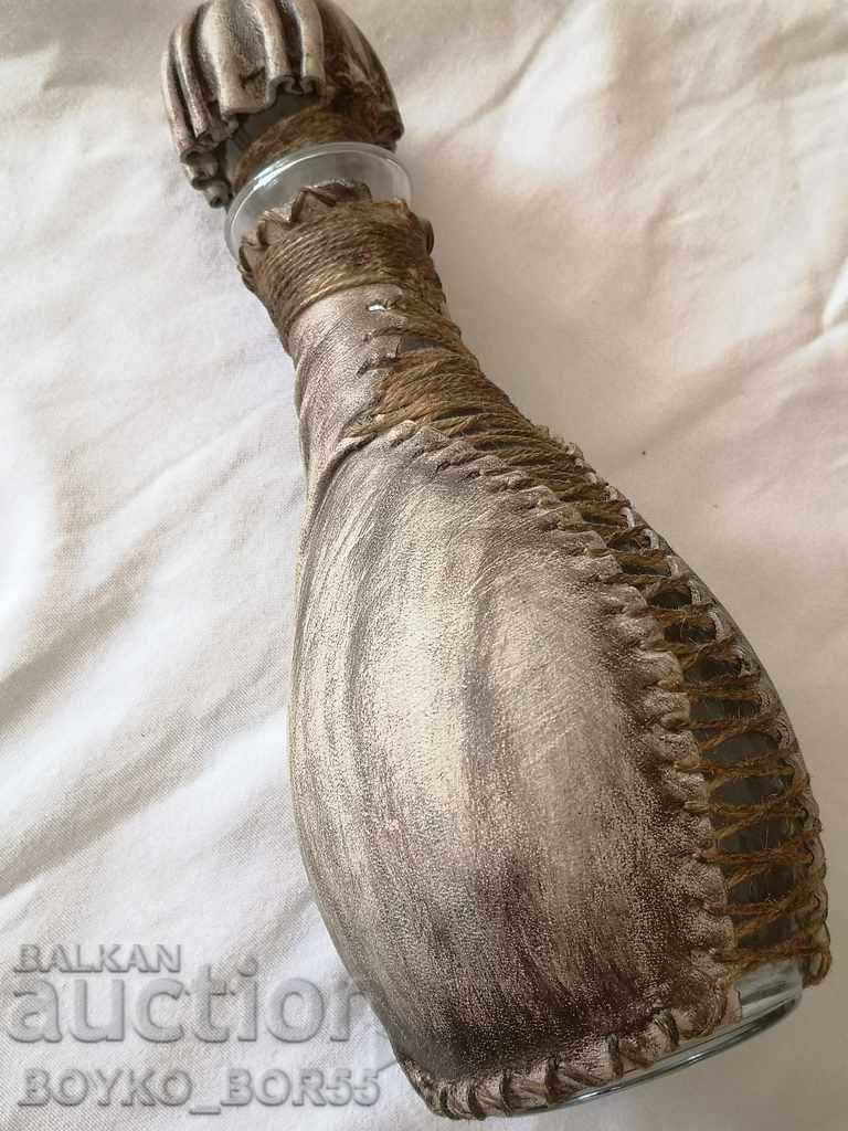 Beautiful Large Bottle with Natural Leather Lining with price 37.00 BGN | € 18.92