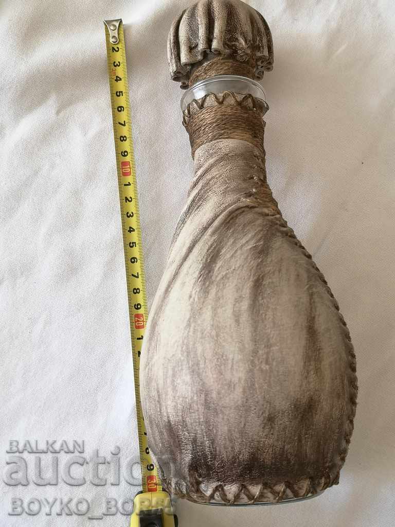 Beautiful Large Bottle with Natural Leather Lining - 5