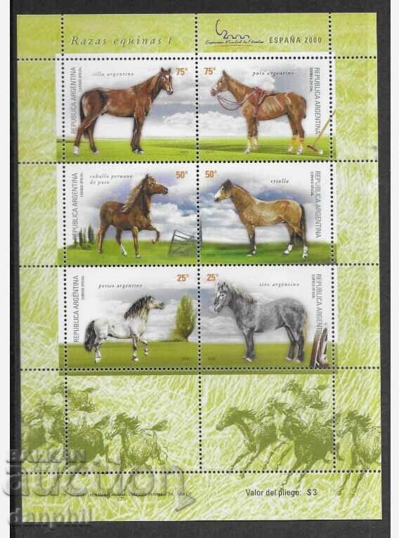 Argentina 2000 Horses - clean small sheet Argentina 2000 Horses - clean small sheet