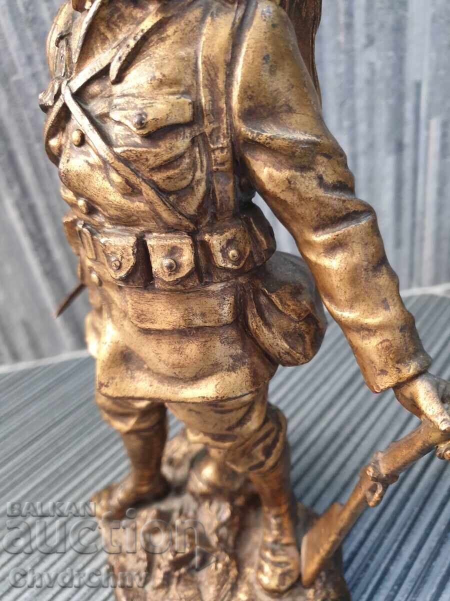 Ruffony 28cm / old bronze sculpture / figure of a soldier - 6