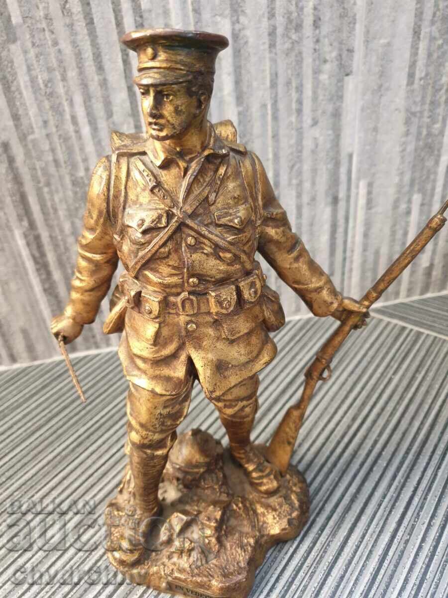 Ruffony 28cm / old bronze sculpture / figure of a soldier
