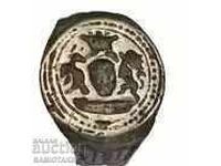 ИЗКЛЮЧИТЕЛНО РЯДЪК СРЕБЪРЕН ПРЪСТЕН - ПЕЧАТ НА РИЦАРИ