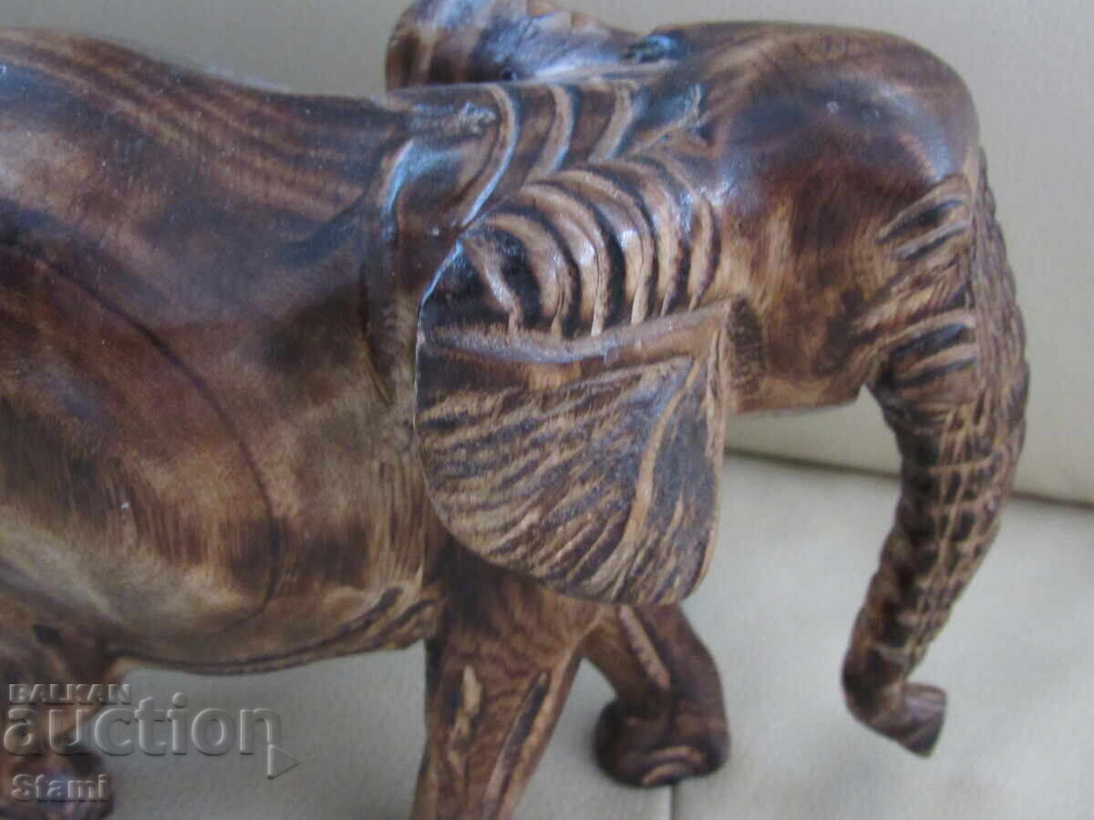 Auction  Elephant - wooden figure from mahogany, Ethiopia