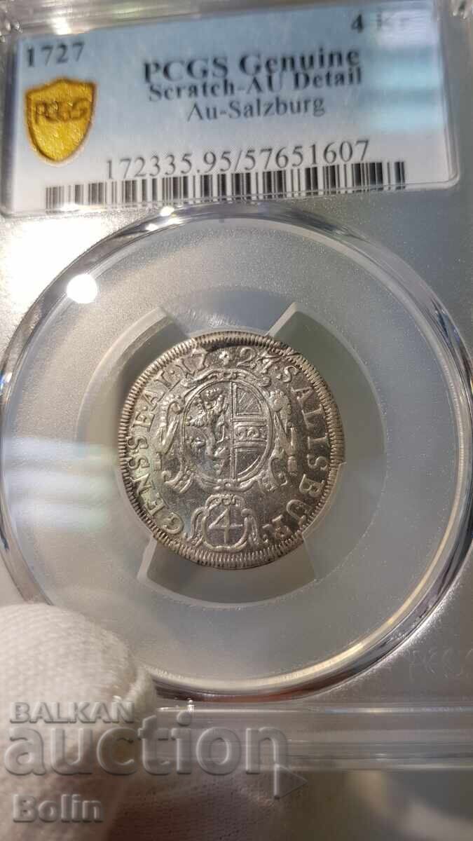 Rare Silver Coin 4 Kreuzer 1727 Salzburg with price 290.00 BGN | € 148.27