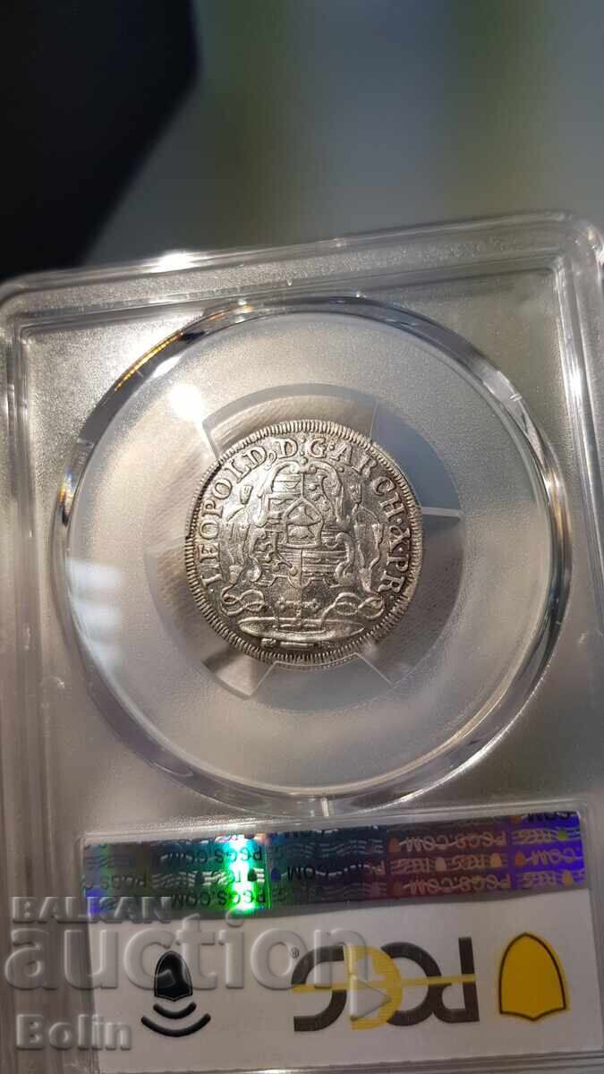 Rare Silver Coin 4 Kreuzer 1727 Salzburg - 6