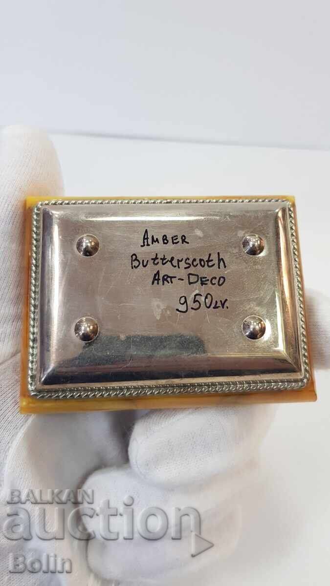 Рядка кутия,кутийка за бижута с натурален балтийски кехлибар - 5