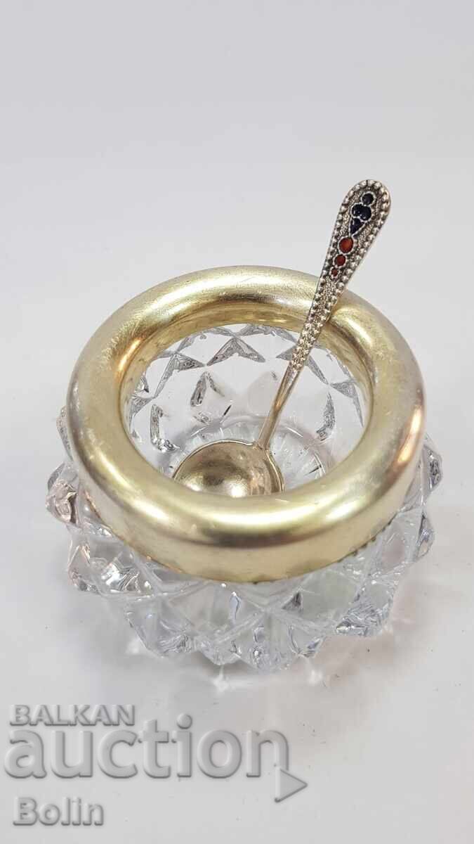 Collectible Russian USSR salt cellar, caviar dish 875 silver with price 240.00 BGN | € 122.71
