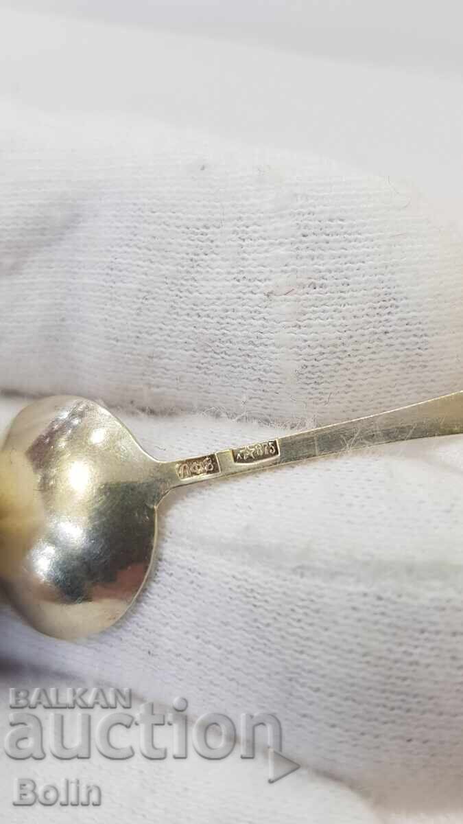 Collectible Russian USSR salt cellar, caviar dish 875 silver - 5