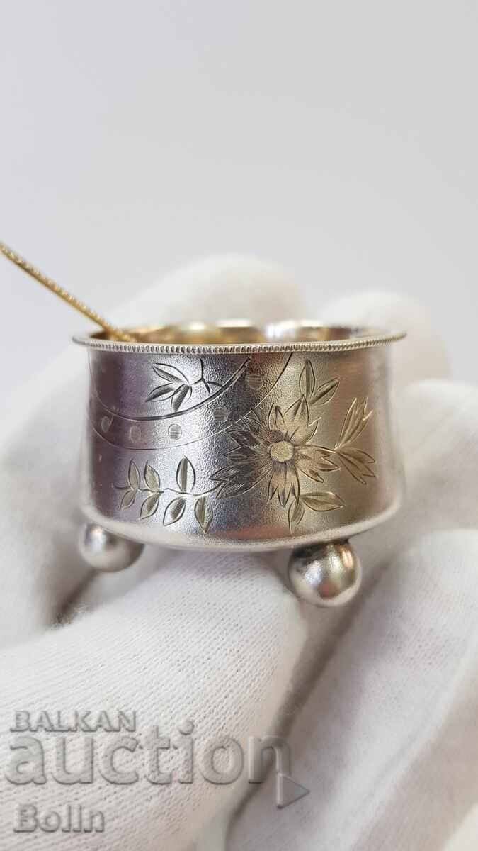 Σπάνια ρωσική τσαρική ασημένια αλατιέρα, χαβιαριέρα 84 πρ. ΙΣ με τιμή 290.00 BGN | € 148.27