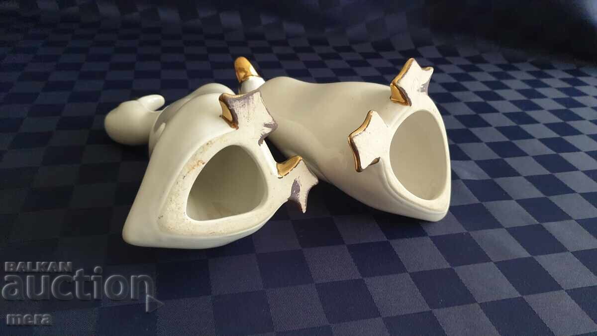 Δύο πορσελάνινες πάπιες με επίχρυσο - 7