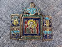 Icoană țaristă rusă veche - triptic din secolul al XIX-lea