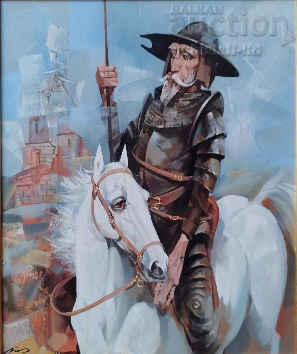 Painting, "Don Quixote", art. Assoc. Yordan Yordanov with price 1500.00 BGN | € 766.94