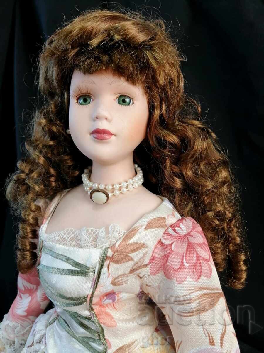 Collectible porcelain doll - vintage style, with accessories with price 220.00 BGN | € 112.48