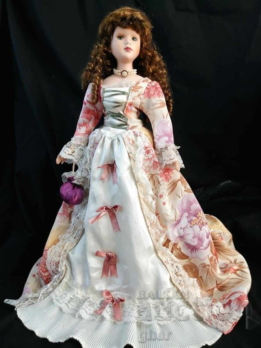 Collectible porcelain doll - vintage style, with accessories - 6