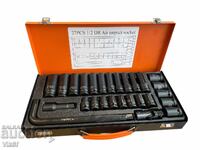 Set de tubulare de impact KRAFTROYAL, 27 bucăți, 1/2, 8 – 24 mm