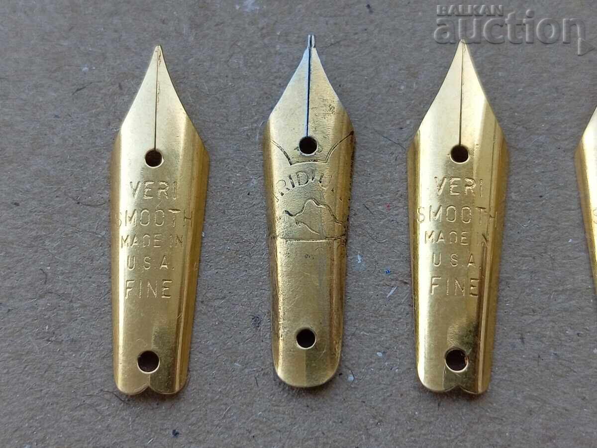 Auction Antique yellow nib pens for fountain pens, nibs made in USA, LOT Auction Antique yellow nib pens for fountain pens, nibs made in USA, LOT