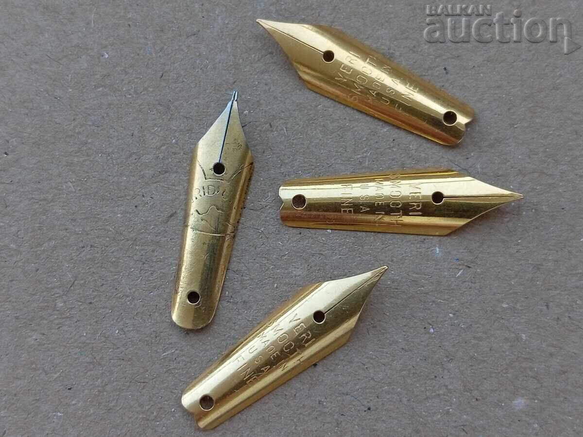 Antique yellow nib pens for fountain pens, nibs made in USA, LOT - 7 Antique yellow nib pens for fountain pens, nibs made in USA, LOT - 7