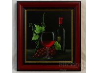 "Shadows of Taste" - still life with red wine and grapes