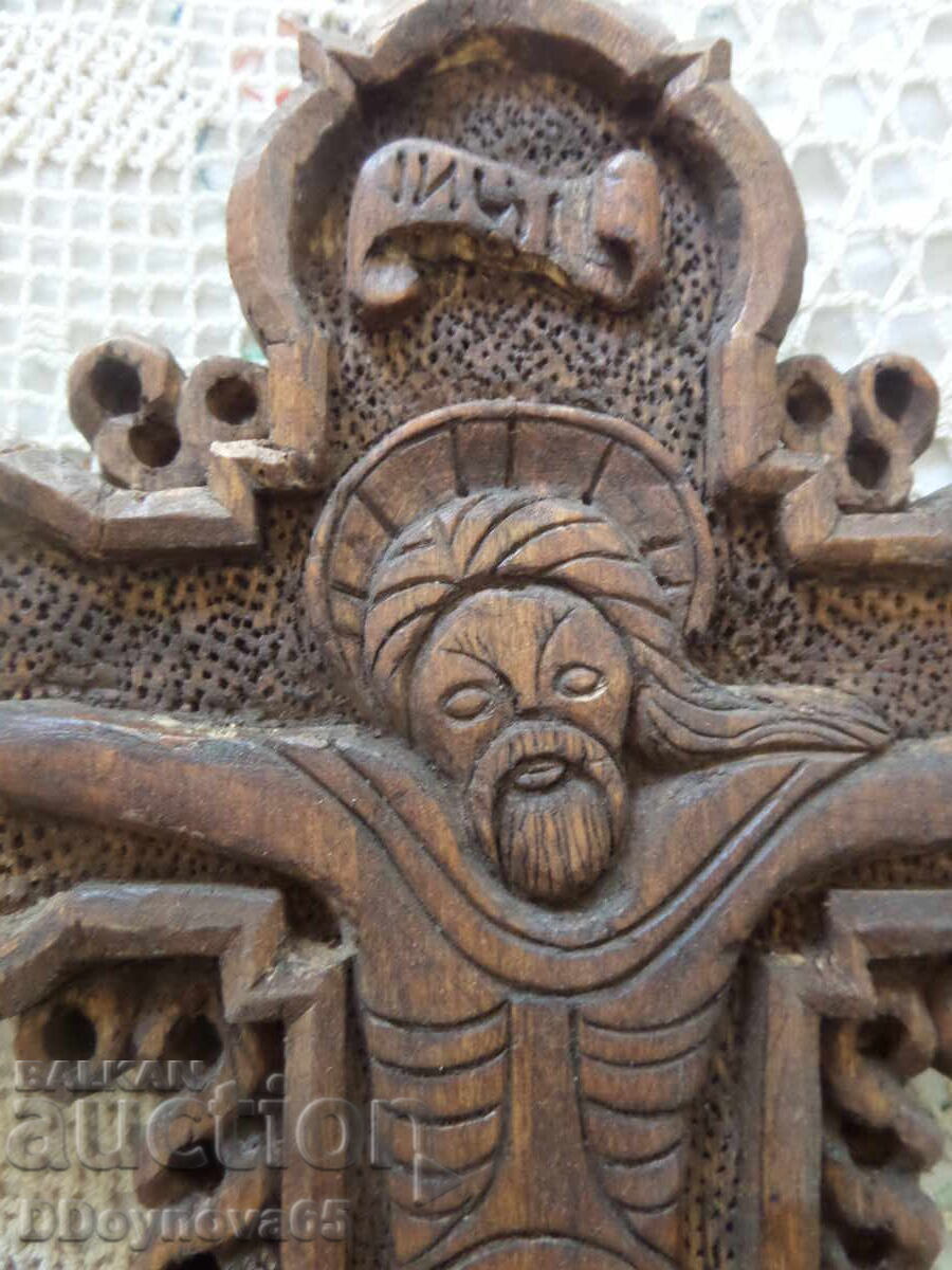 Old monastery cross, wood carving. Top price!!! with price 90.00 BGN | € 46.02 Old monastery cross, wood carving. Top price!!! with price 90.00 BGN | € 46.02