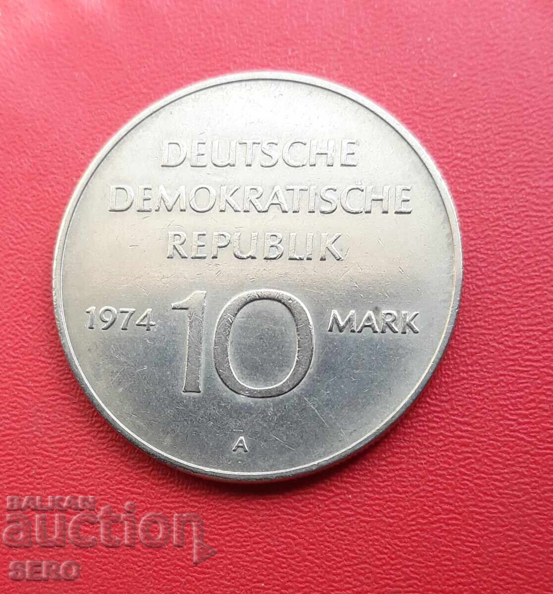 Germany-GDR-10 marks 1974-25 years of the GDR Germany-GDR-10 marks 1974-25 years of the GDR