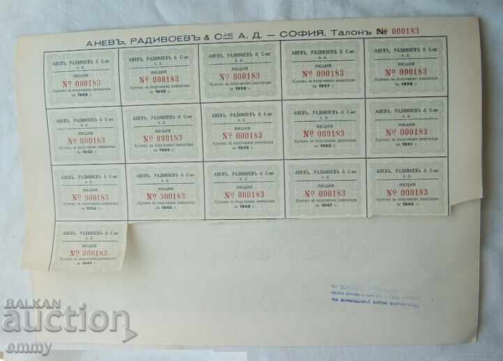 Delivery of Promotion 1000 BGN. Anev, Radivoev & Co. AD, Sofia 1936