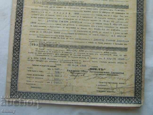 Licitație Societate de asigurări "Orel", poliță din 1946 - pentru copii