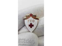 Semn comunist timpuriu, insignă GSO-1960 Crucea Roșie