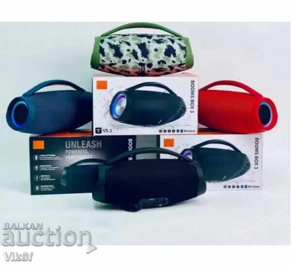Μεγάλη φορητή ισχυρή στήλη bluetooth Booms Box 3 RGB με τιμή 56.50 BGN | € 28.89