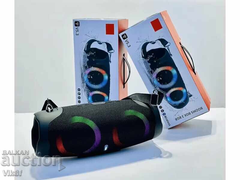 Μεγάλη φορητή ισχυρή στήλη bluetooth Booms Box 3 RGB