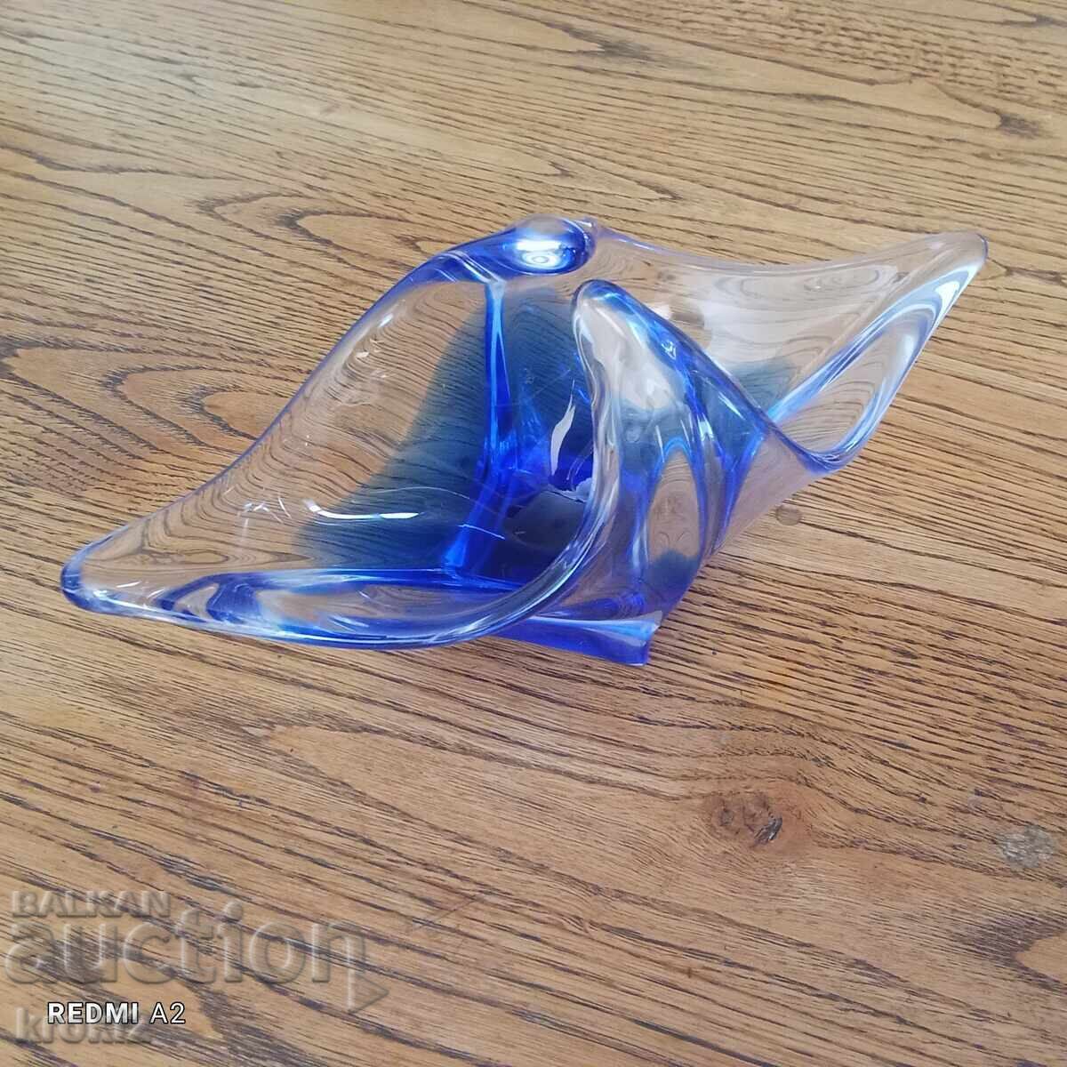 German glass candy dish, solid glass with price 35.00 BGN | € 17.90 German glass candy dish, solid glass with price 35.00 BGN | € 17.90