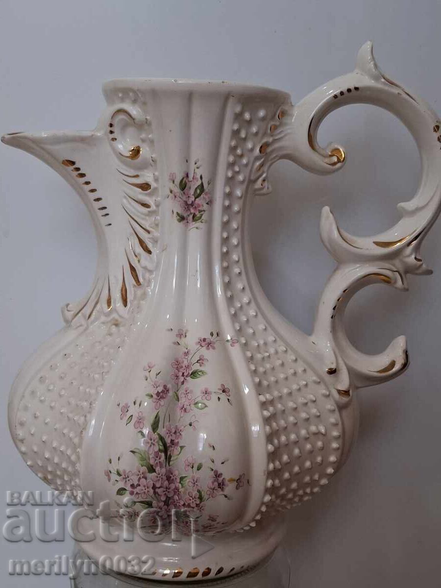 Old Italian Porcelain Pitcher Art Deco