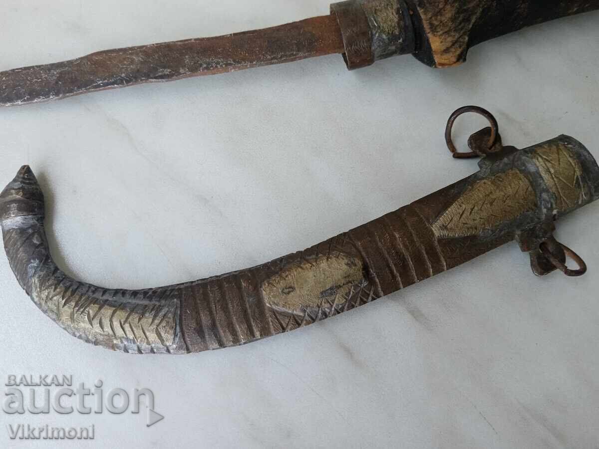 Παράδοση Οθωμανικό σφυρήλατο μαχαίρι, κουμάγια, με θήκη