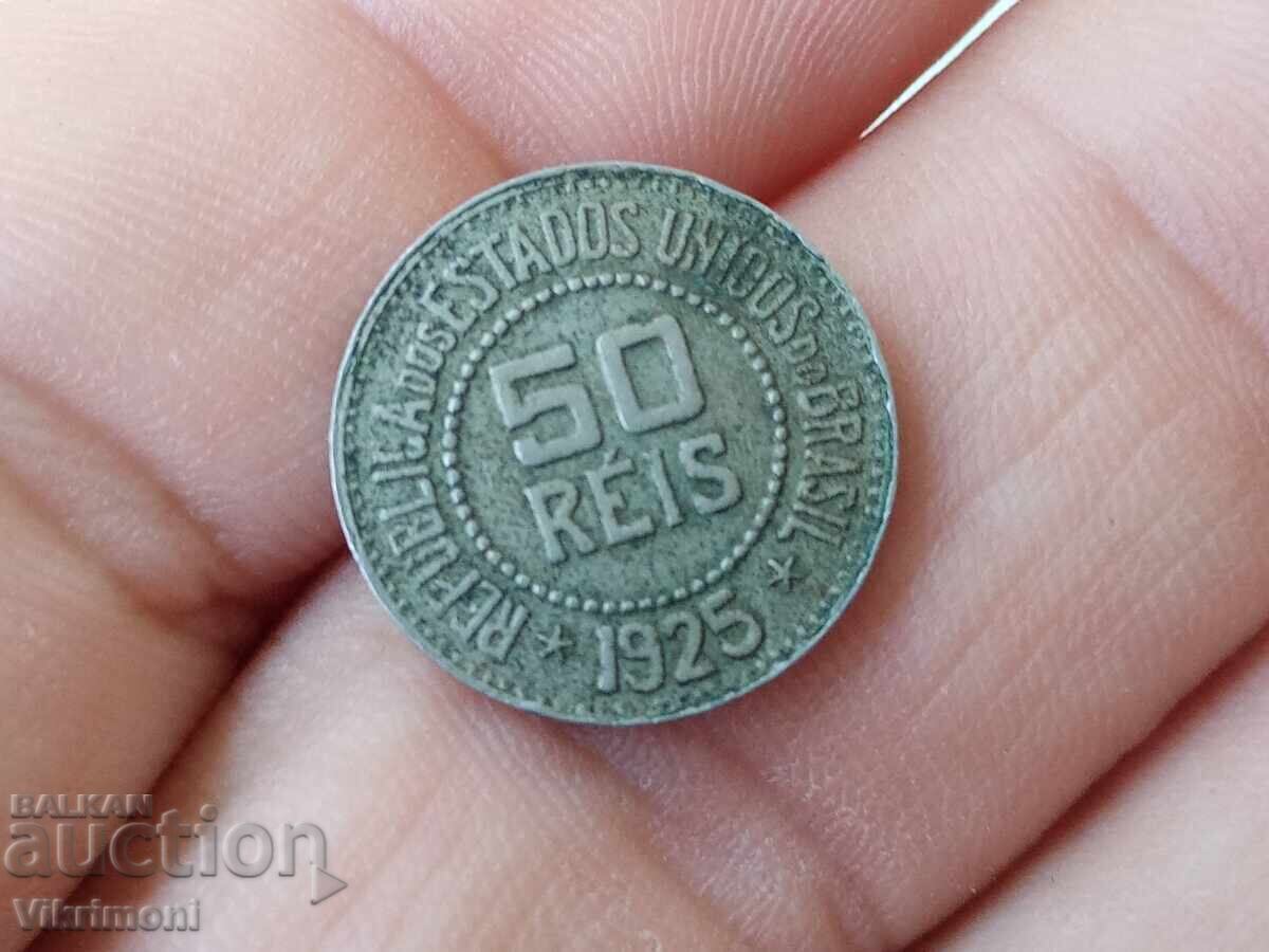 Σπάνιο νόμισμα 50 ρέις Βραζιλίας, 50 reis 1922, Brasil, Ρρ