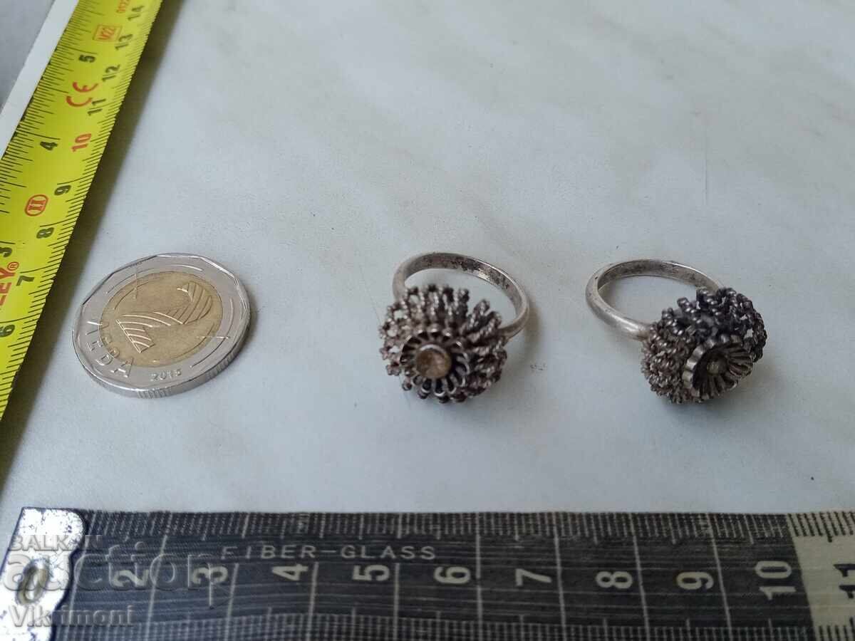 Αναγεννησιακά δαχτυλίδια, παρτίδα, φιλιγκράν, σατσάν, ασήμι, κόσμημα - 6 Αναγεννησιακά δαχτυλίδια, παρτίδα, φιλιγκράν, σατσάν, ασήμι, κόσμημα - 6