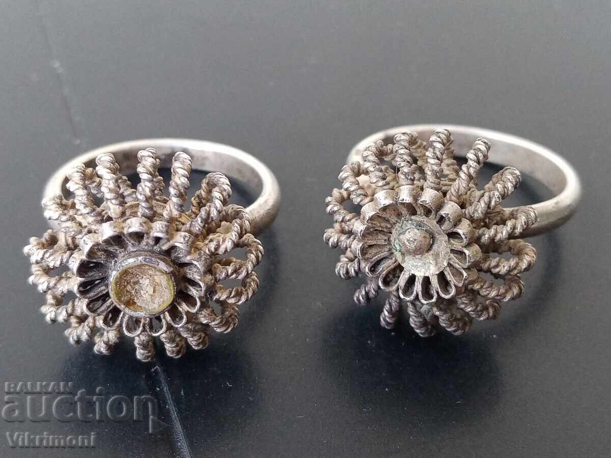 Αναγεννησιακά δαχτυλίδια, παρτίδα, φιλιγκράν, σατσάν, ασήμι, κόσμημα Αναγεννησιακά δαχτυλίδια, παρτίδα, φιλιγκράν, σατσάν, ασήμι, κόσμημα