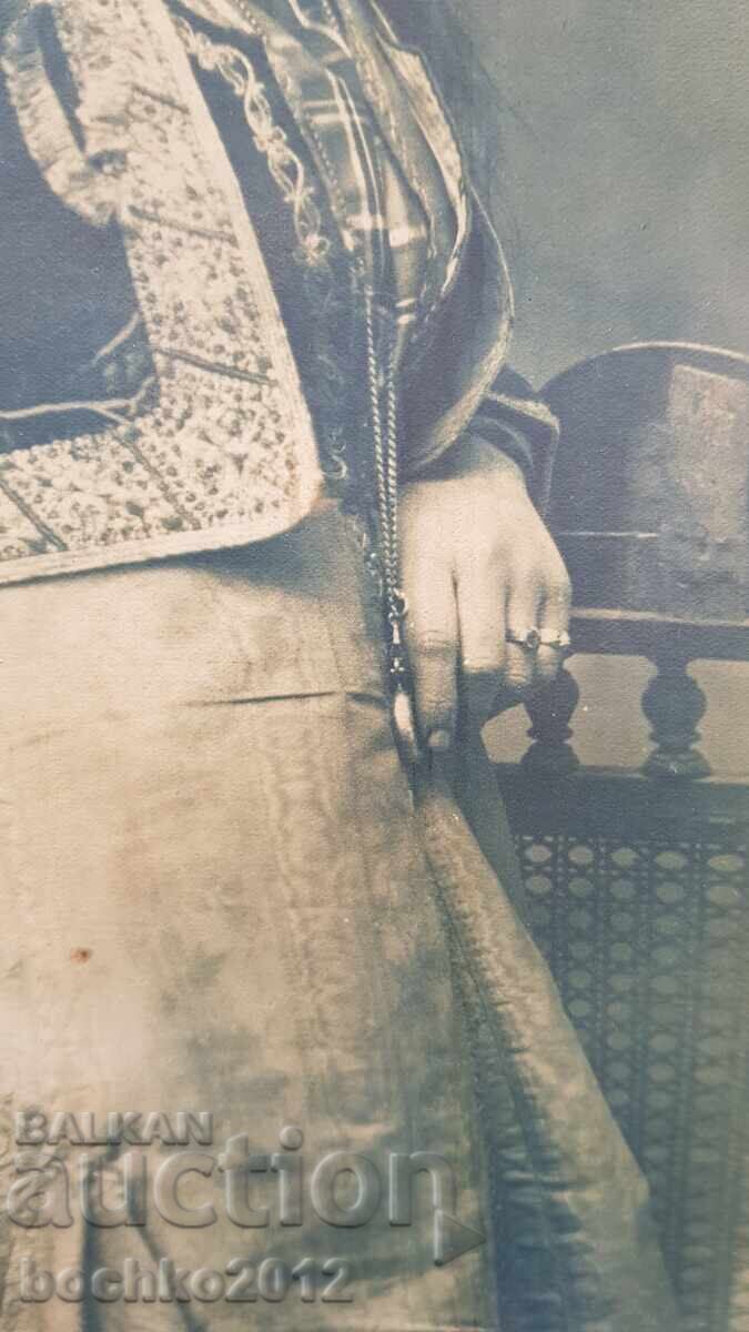 Imensă, rară fotografie de renaștere, fotografie, costum popular 62 cm! - 6