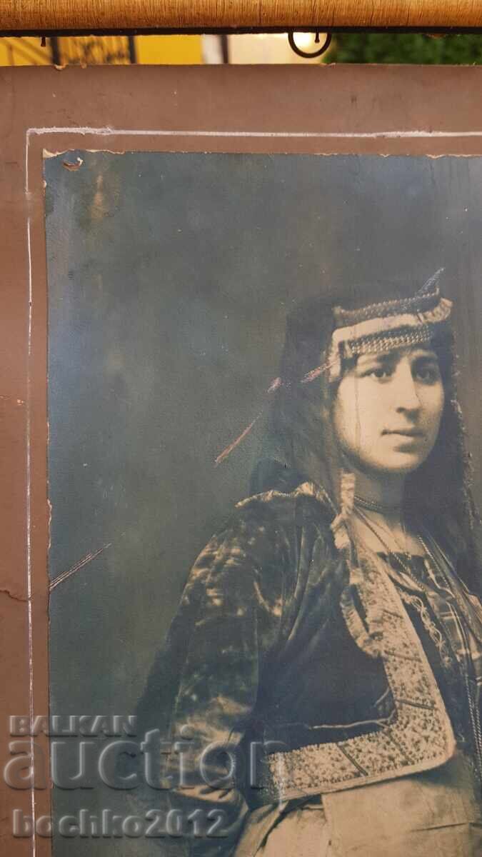 Imensă, rară fotografie de renaștere, fotografie, costum popular 62 cm! - 7