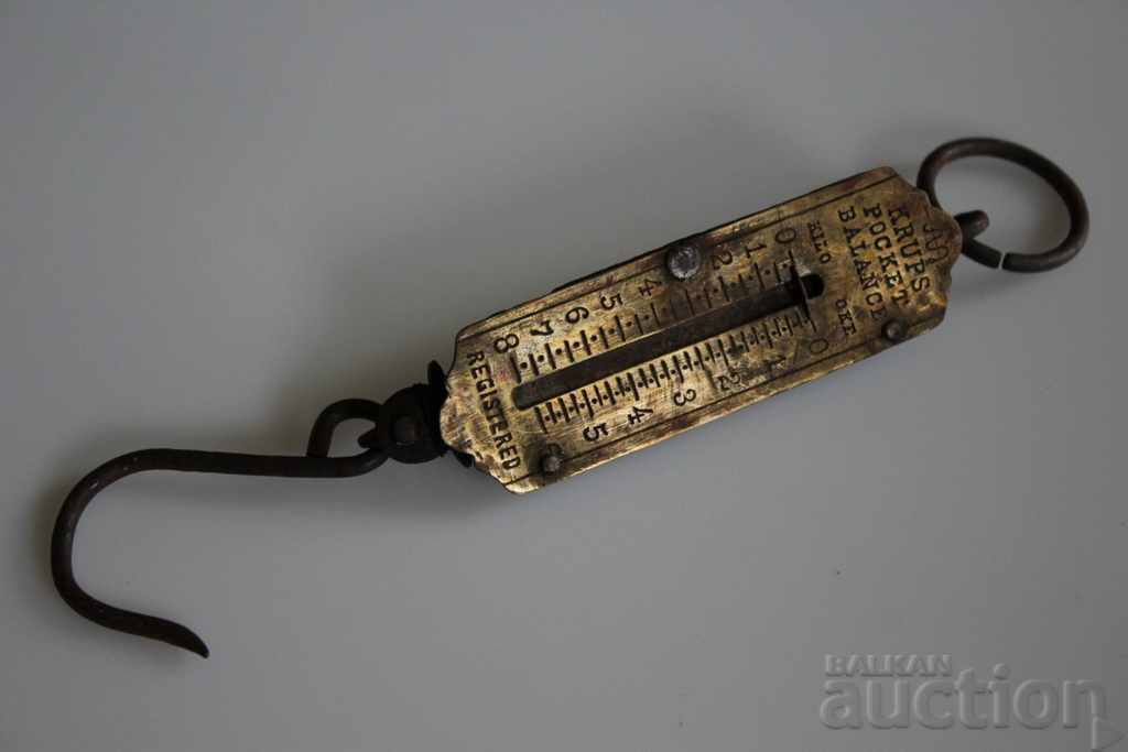 Early 20th Century Antique German Pocket Balance Krups Palance Scale with price 19.00 BGN | € 9.71