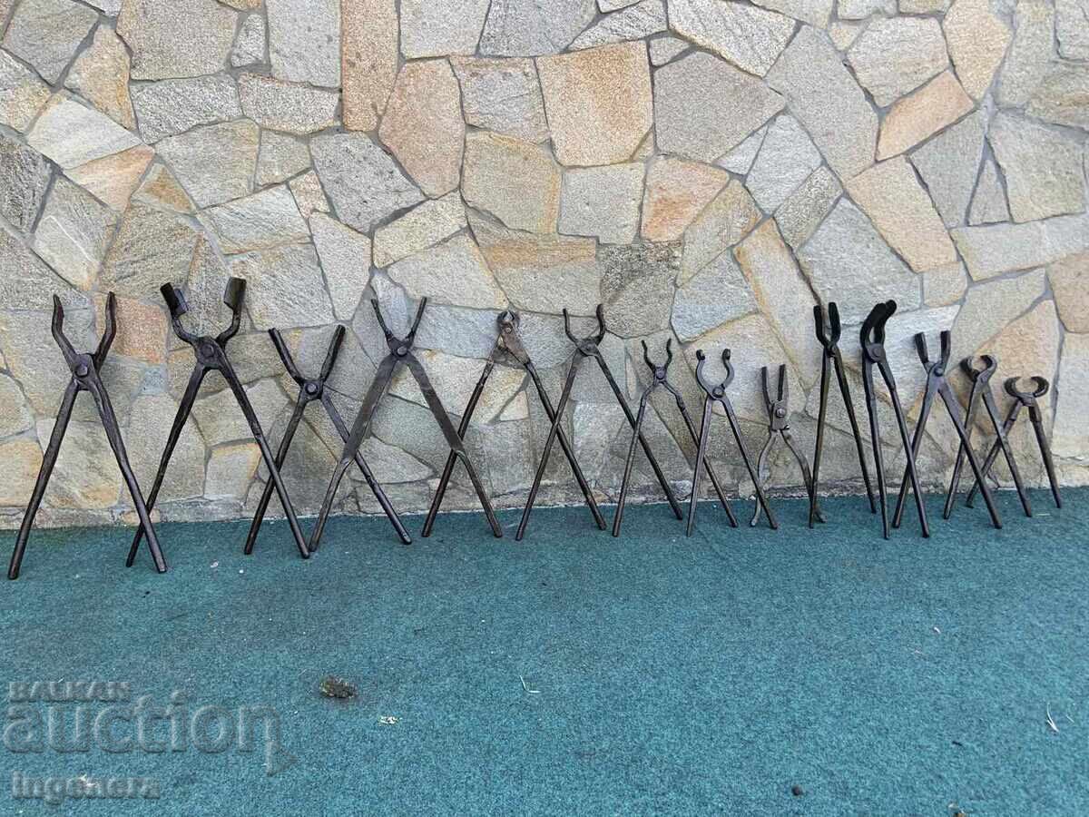 SPECIALIZED LARGE FORGED FARRIER TONGS - 7 SPECIALIZED LARGE FORGED FARRIER TONGS - 7