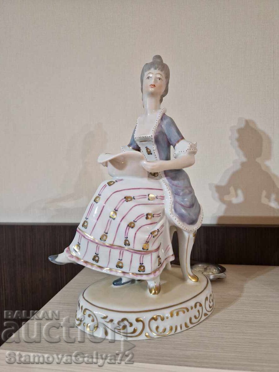 Beautiful antique Hungarian porcelain figurine statue