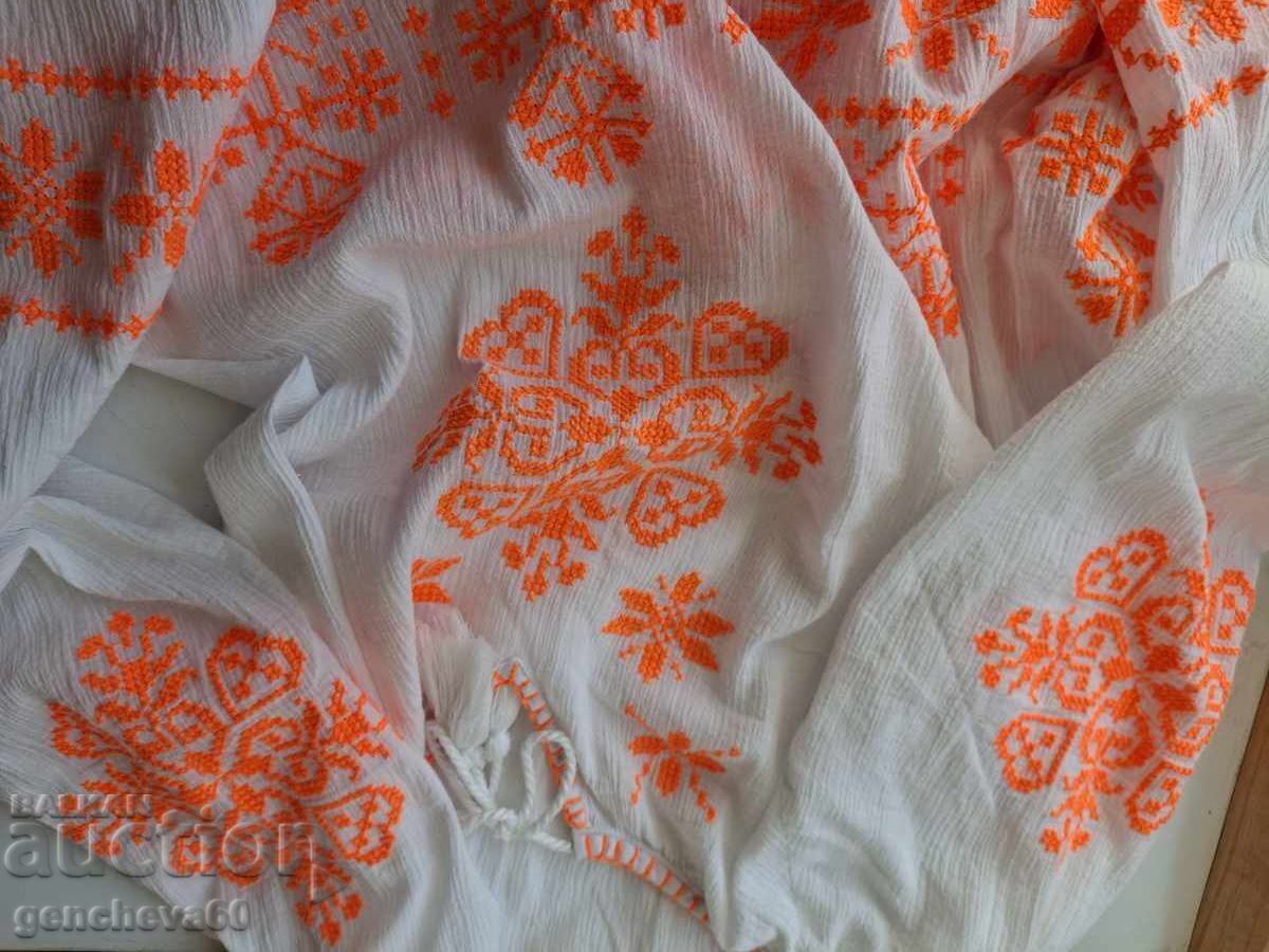 Delivery of Richly embroidered blouse with long sleeves for a traditional costume