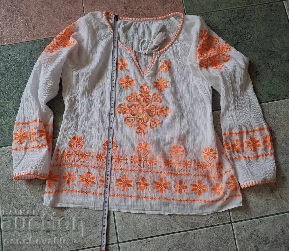 Richly embroidered blouse with long sleeves for a traditional costume - 6