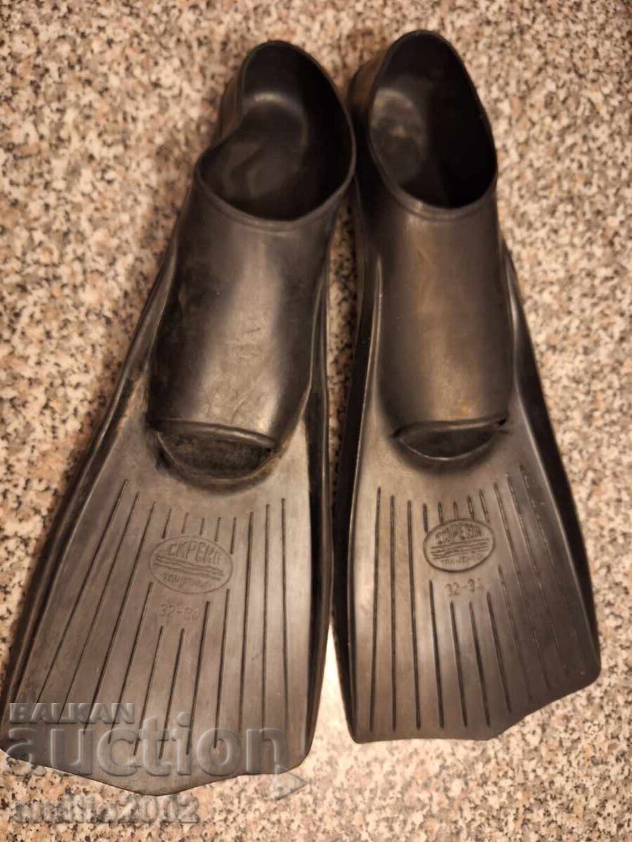 Rubber Children's Flippers Mermaid Retro Soc