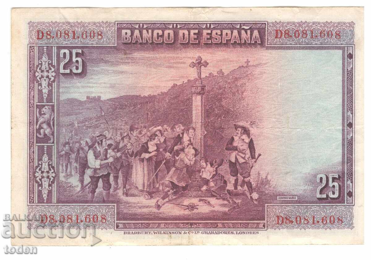 Ισπανία - 25 Πεσέτες - 1928 - P# 74b - Χαρτί με τιμή 10.00 BGN | € 5.11