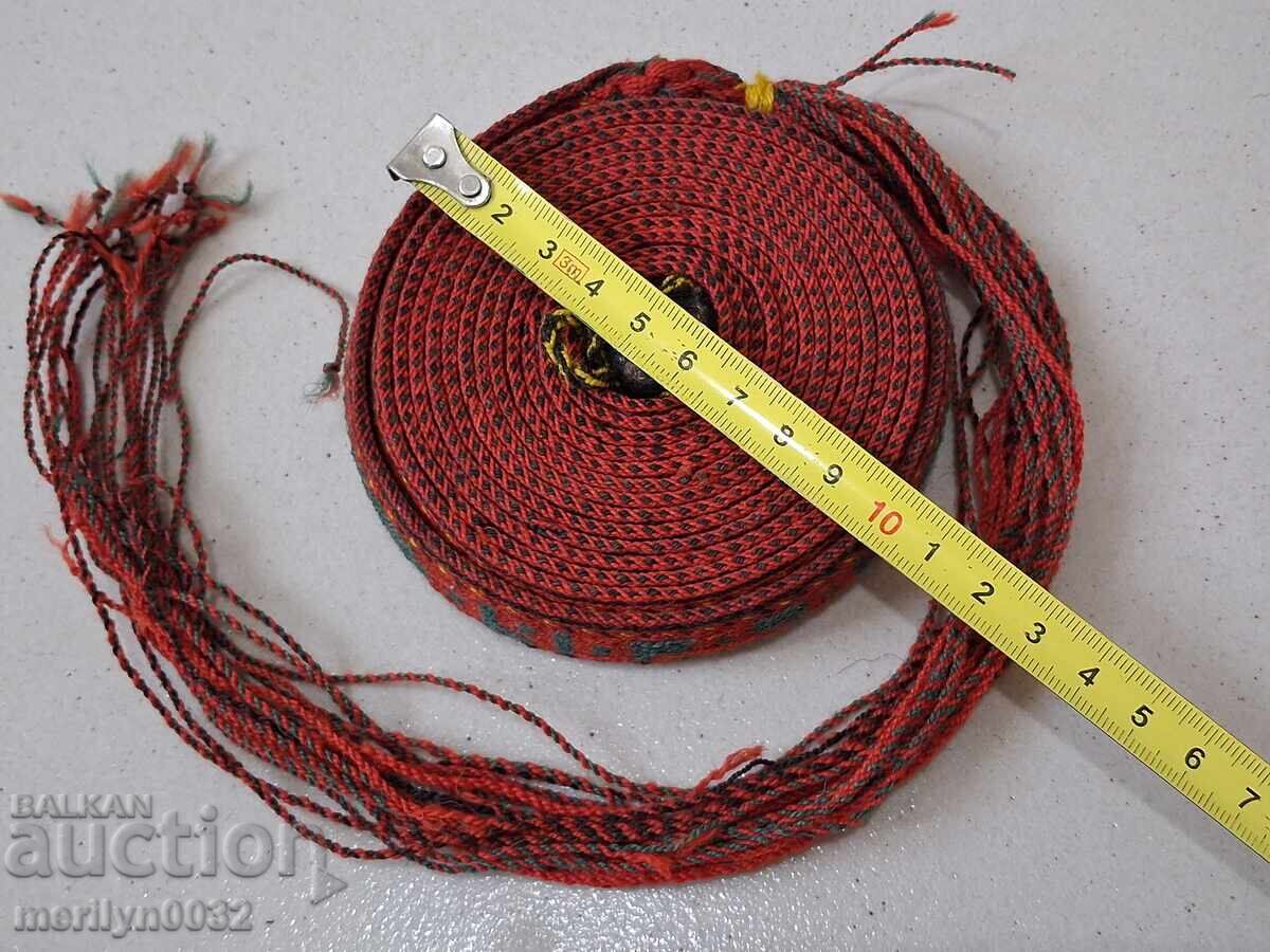 Доставка на Старо ръчноплетено коланче 3.25 метра пояс колан от носия Доставка на Старо ръчноплетено коланче 3.25 метра пояс колан от носия