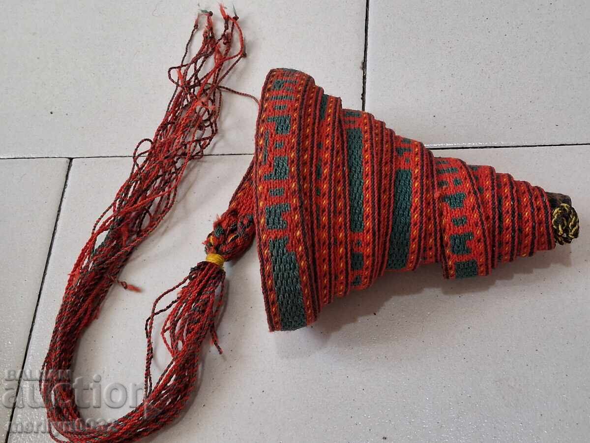 Старо ръчноплетено коланче 3.25 метра пояс колан от носия Старо ръчноплетено коланче 3.25 метра пояс колан от носия