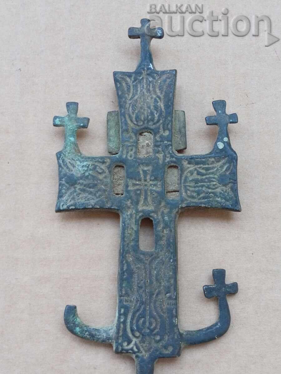 Αναγεννησιακή μπρούτζινη σφραγίδα προσφοράς σταυρού 1872 - 7