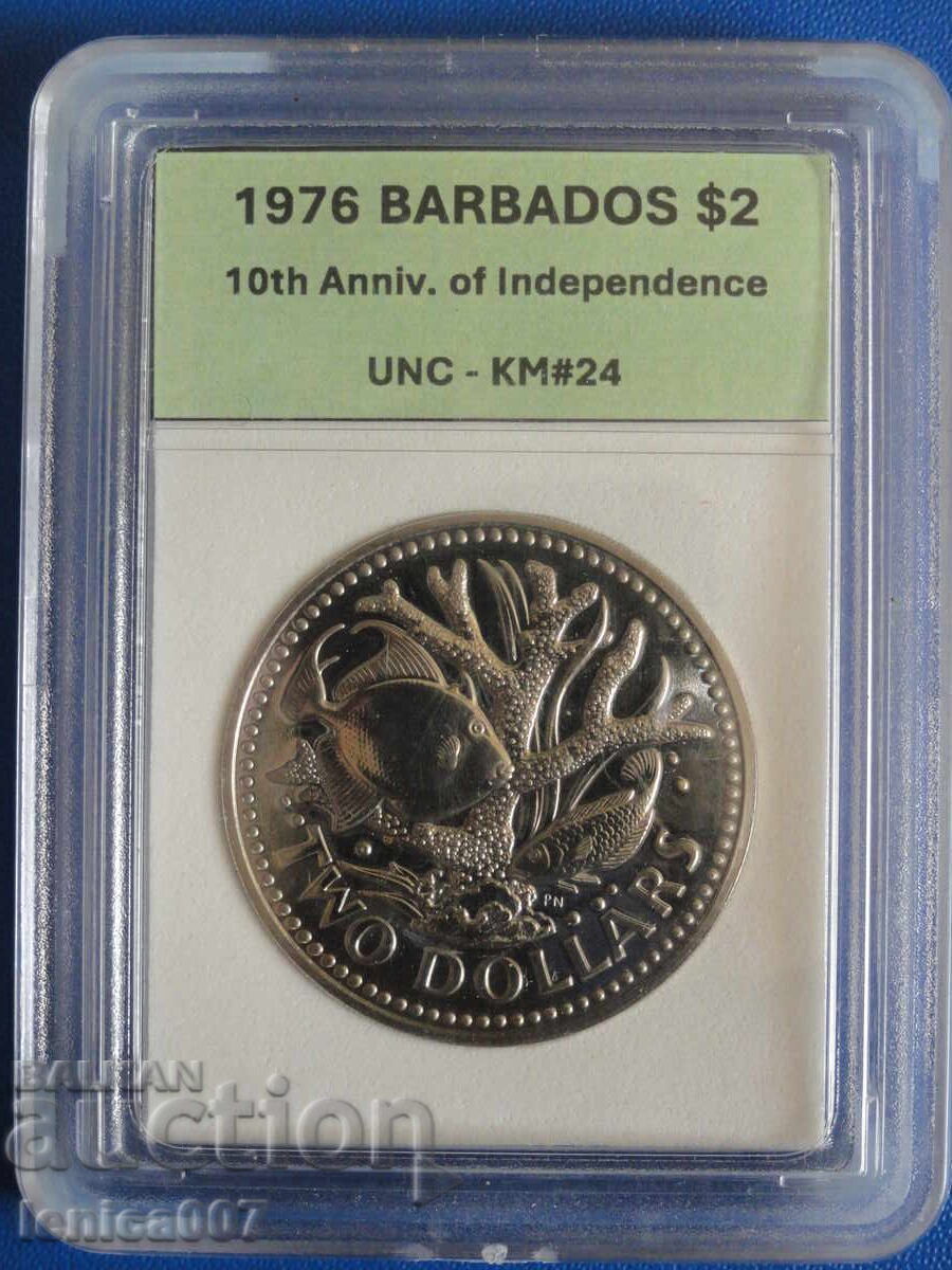 Auction Barbados 1976 - 2 Dollars "10th Anniversary of Independence" UNC (R) Auction Barbados 1976 - 2 Dollars "10th Anniversary of Independence" UNC (R)