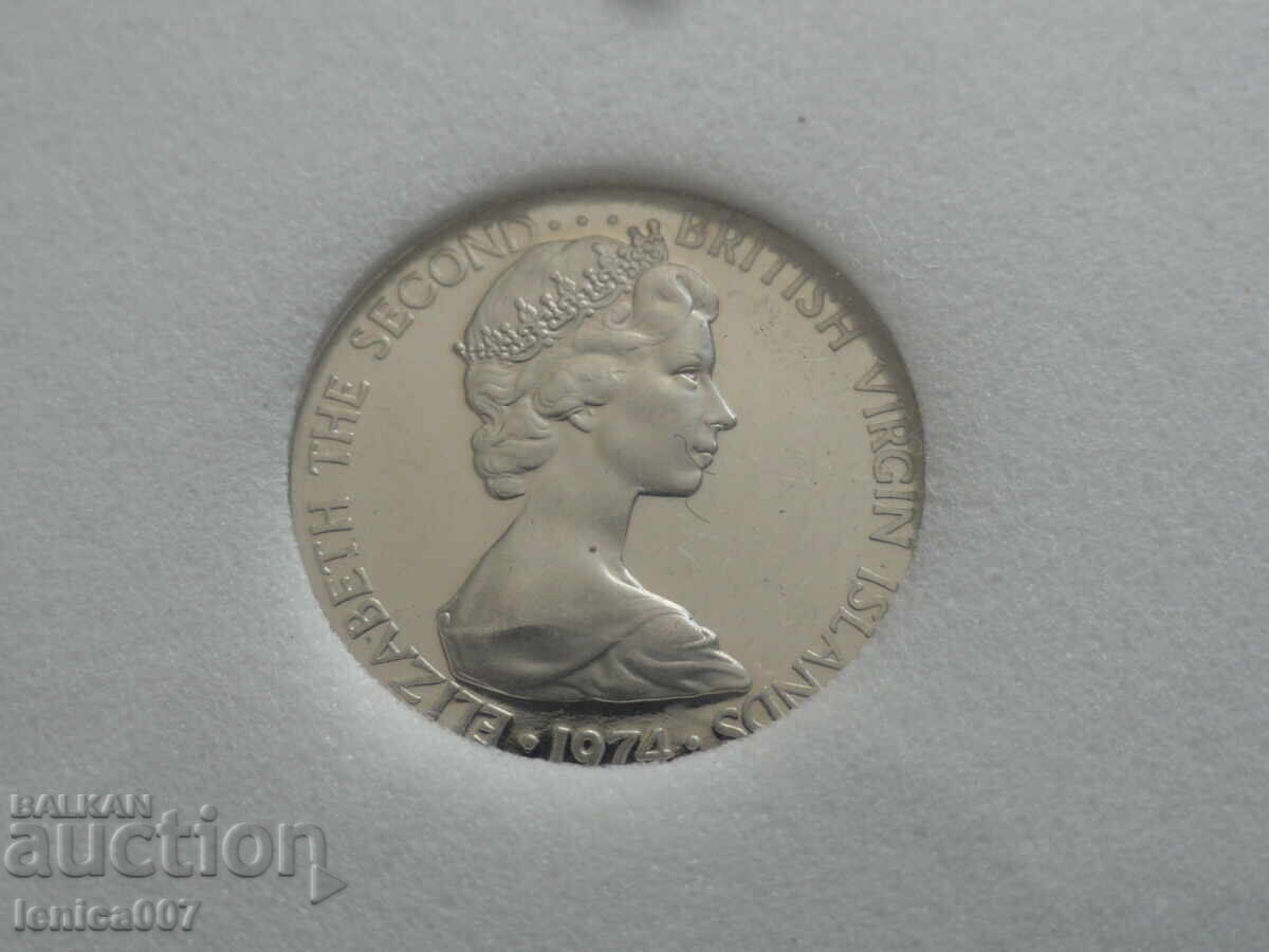 Британски Вирджински острови 1974г. - 5 цента Proof с цена 16.00 лв. | € 8.18