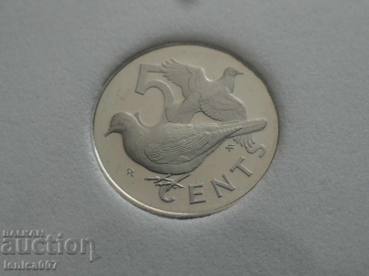 Аукцион Британски Вирджински острови 1974г. - 5 цента Proof